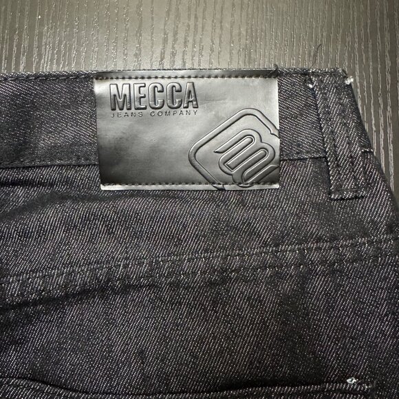 Vintage Mecca Jean Shorts Men's 36 Black Denim Jorts Wide Leg Skater Baggy Y2K - Picture 4 of 12
